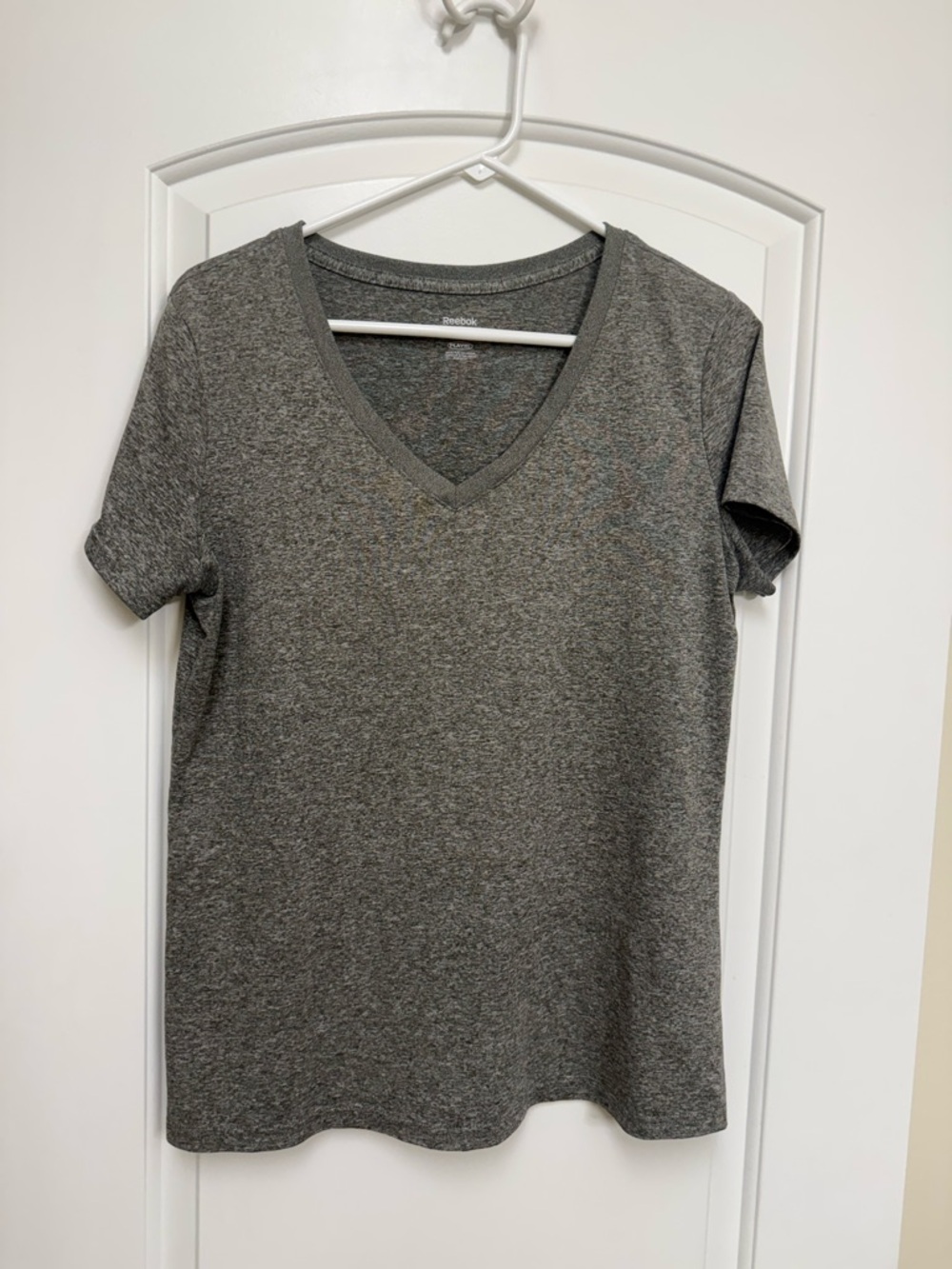 Reebok Women’s Gray Heather V-Neck Short Sleeve Tee